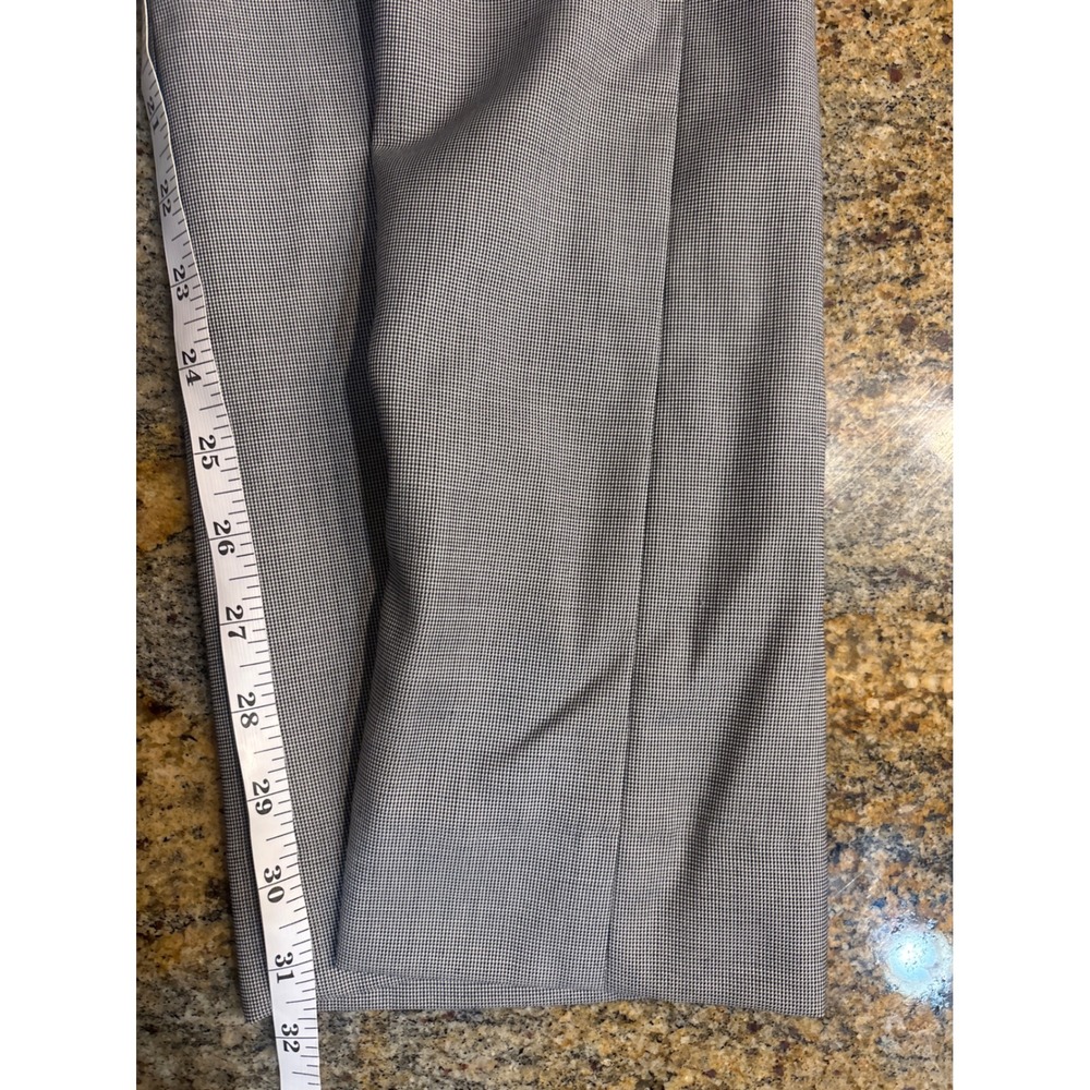 Anne Klein Suit Womens 6 Grey Micro Houndstooth Blazer Pants Set Wool Blend - Picture 12 of 15